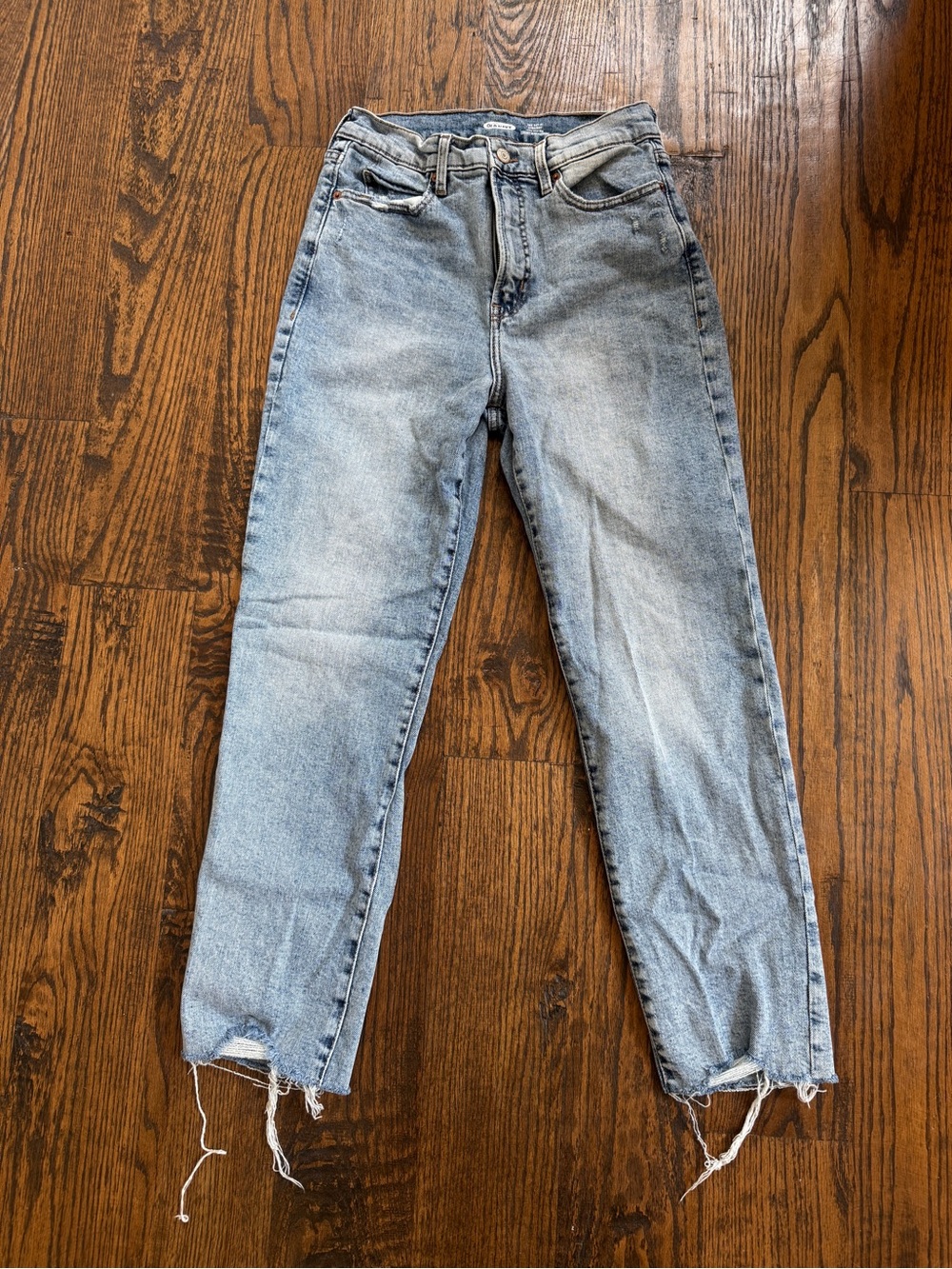 Old Navy Sky-Hi Straight Extra High Rise Light Wash Jeans